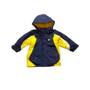 Nike Jacket Toddler 3T Navy‎ Zip Up Quilted Hoodie Windbreaker Outdoor Unisex